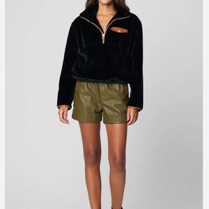 Black Faux Fur Pullover - Top Secret BlankNYC Half Zip Cozy Teddy - Size L
